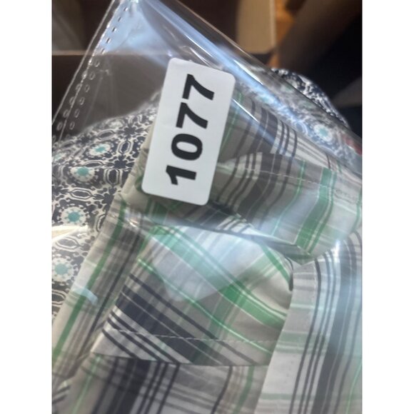 Ecko Unltd Mens Plaid Short Sleeve Button-Up Shirt Large Green/Gray - Picture 14 of 14